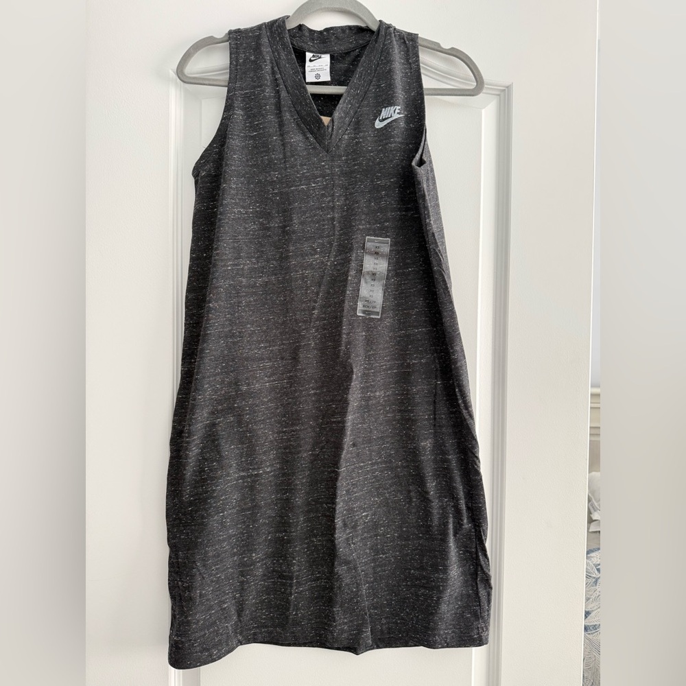 Nike Women's Dark Heather Gray Sleeveless V-Neck Dress